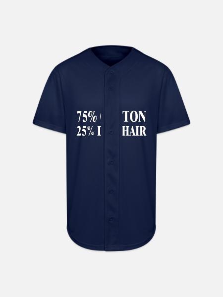 Dog Hair Cotton Blend Tee - Full Button Jersey - navy