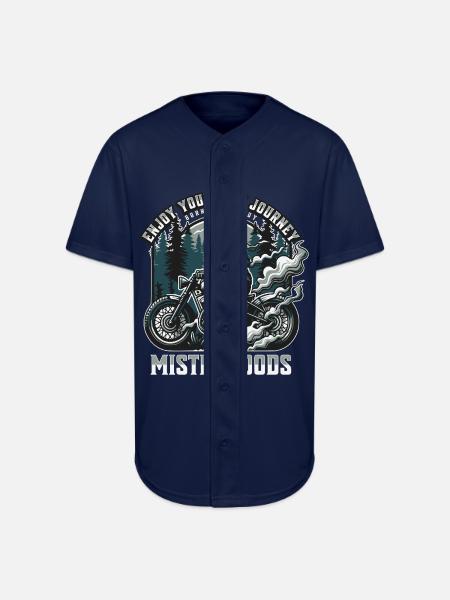 Mystic Woods Skeleton Rider - Full Button Jersey - navy