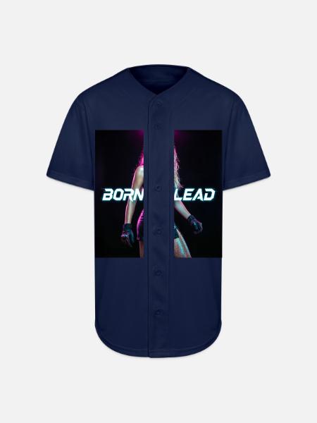 Cyberpunk Aesthetic — Neon Command Presence - Full Button Jersey - navy