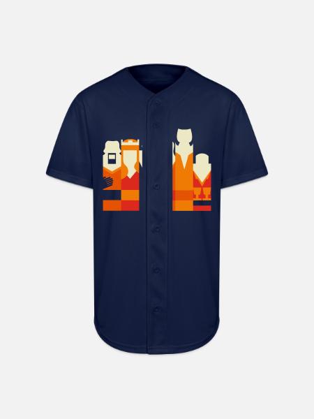 Inconceivably Minimal - Full Button Jersey - navy
