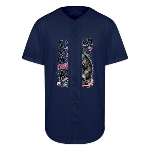 Funny Opossum Screaming Graphic Tee - Full Button Jersey