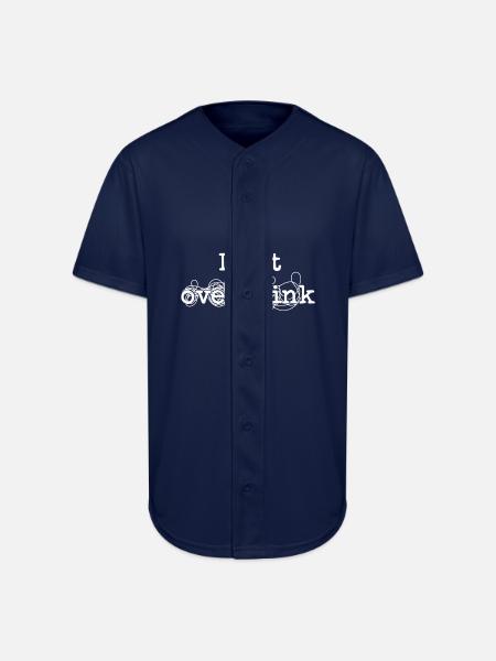 Expressive Mindset Statement T-Shirt - Full Button Jersey - navy