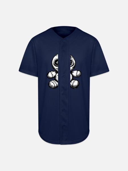 Stitched doll Noir - Full Button Jersey - navy