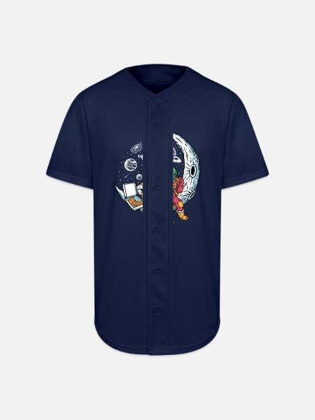 Cosmic Pizza Break - Full Button Jersey - navy