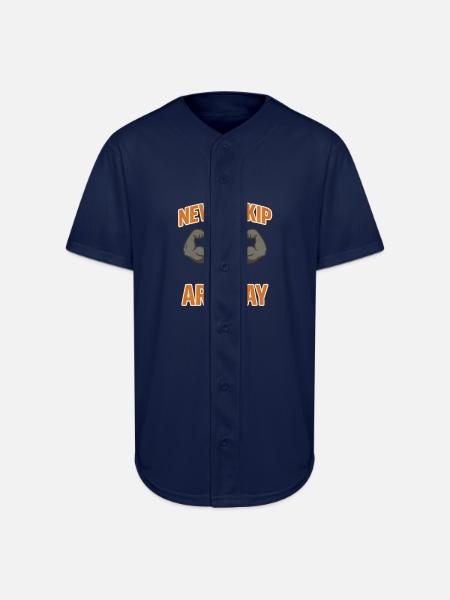Never Skip Arm Day - Full Button Jersey - navy