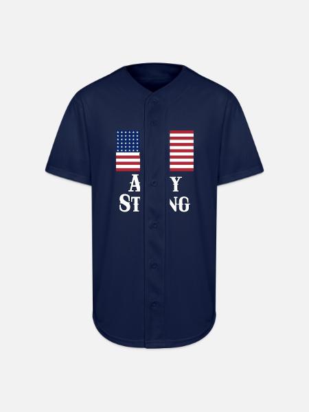 Patriotic Mule Soldier - Full Button Jersey - navy