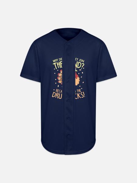 Thanksgiving Turkey Band Drumsticks - Full Button Jersey - navy