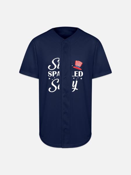 Star Spangled and Sassy - Full Button Jersey - navy