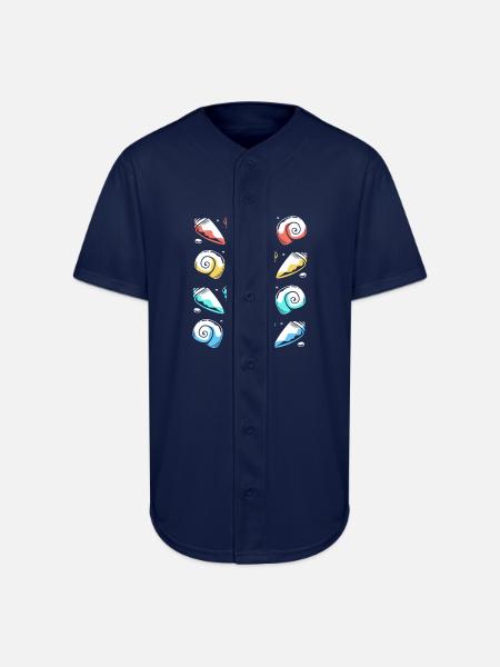 Seashell Clam Shells Collector - Full Button Jersey - navy