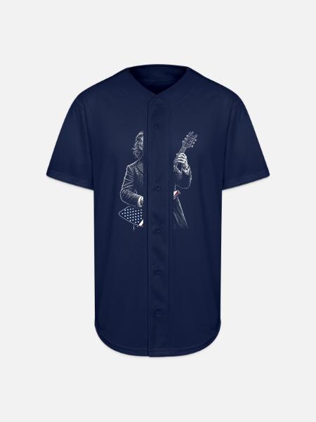 Chester A. Arthur  Playing Guitar  - Full Button Jersey - navy