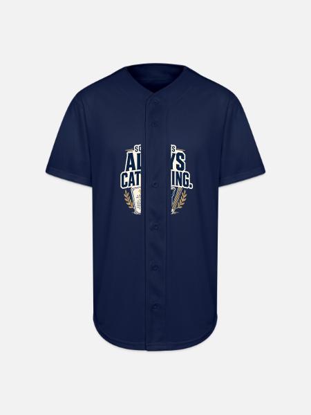 Somebody Is Always Catechizing Homeschool - Full Button Jersey - navy