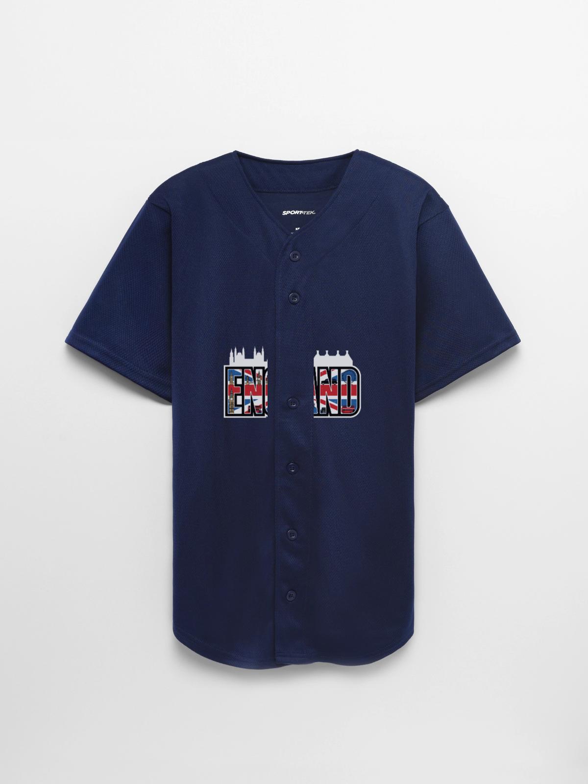 England - Full Button Jersey - navy - Front