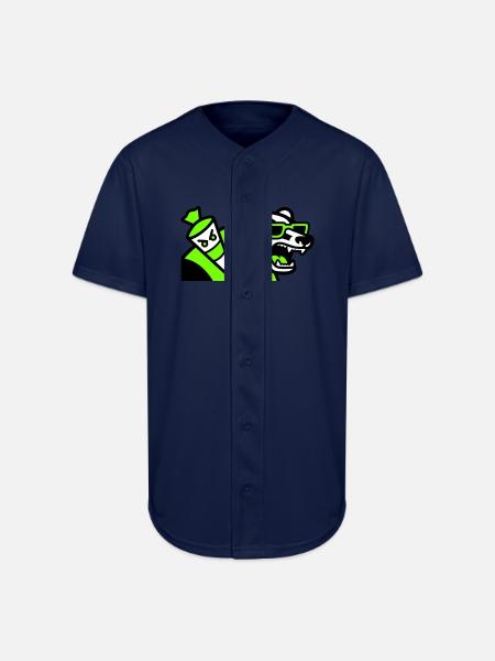 Badger School Cone Mascot - Full Button Jersey - navy