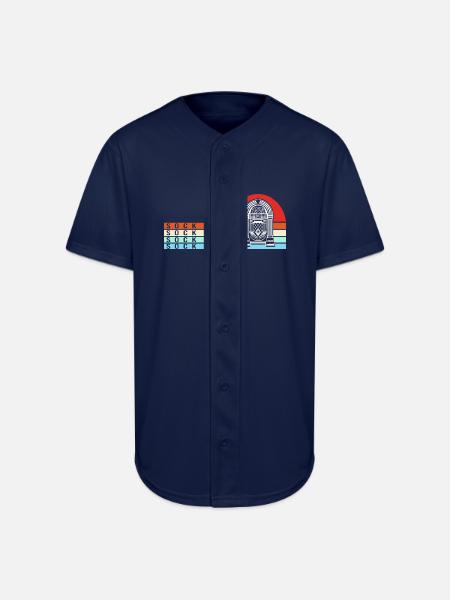 Jukebox Dance Sock Hop - Full Button Jersey - navy