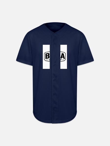 Boba Chop Shop Logo - Full Button Jersey - navy