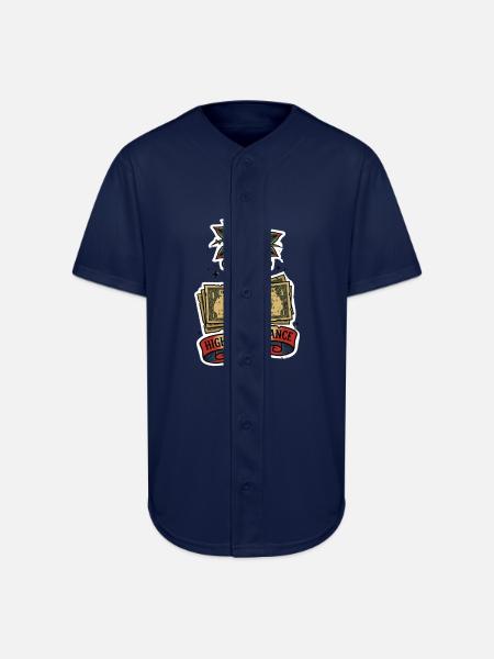 High Maintenance Rose Dollar Tattoo - Full Button Jersey - navy