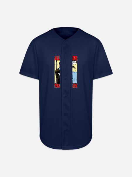 Alf Tupper Tough of the Track Comic Fish & Chips - Full Button Jersey - navy