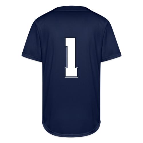 White Number 1 – Varsity Font - Full Button Jersey