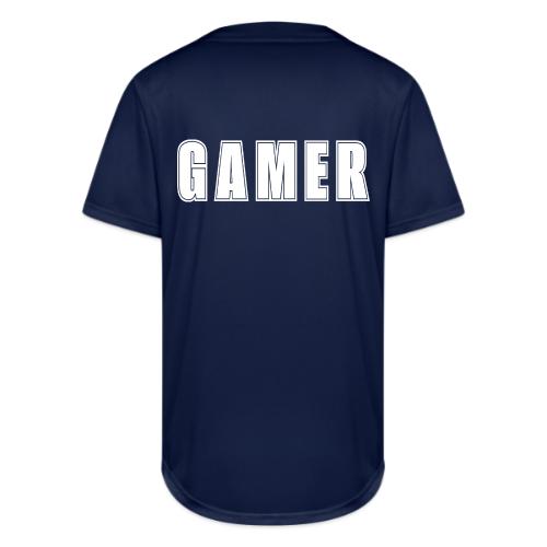 Gamer Collegiate White Text Design - Full Button Jersey
