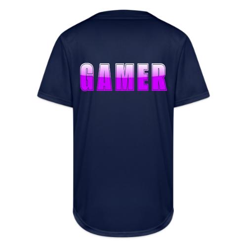 Gamer Purple Glossy Collegiate Design - Full Button Jersey