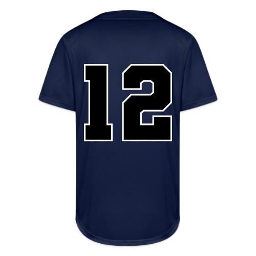 Varsity Number 12 Sports Design - Full Button Jersey