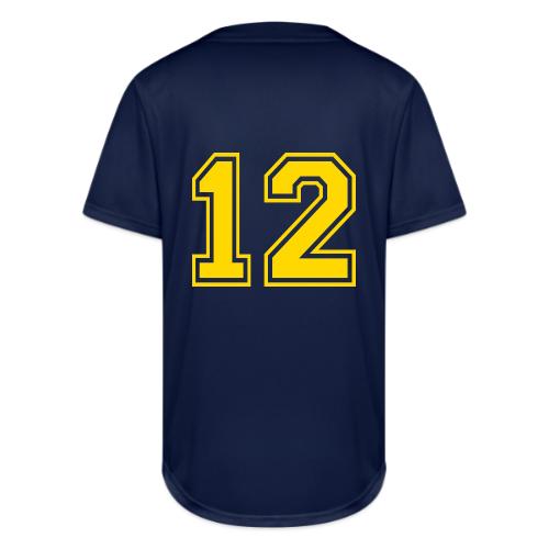 Number 12 in a classic athletic collegiate font - Full Button Jersey