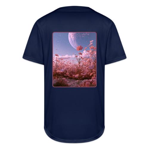 Cosmic Moon & Cosmos Flowers Art - Full Button Jersey