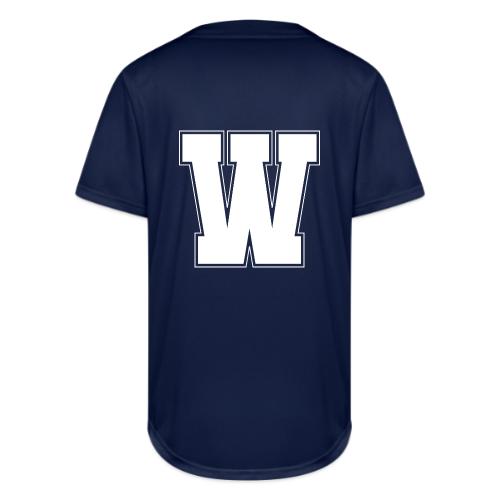 White Letter W – Varsity Alphabet Monogram - Full Button Jersey