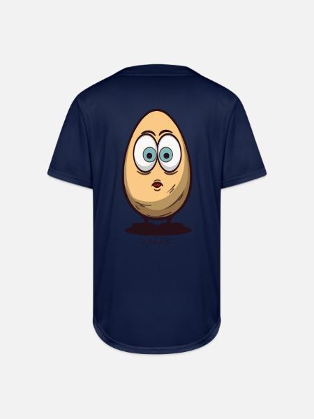 Surprised Egg - Full Button Jersey - navy