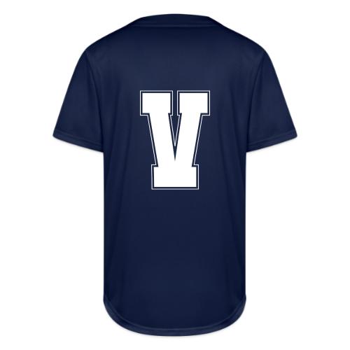 White Letter V – Varsity Alphabet Monogram - Full Button Jersey