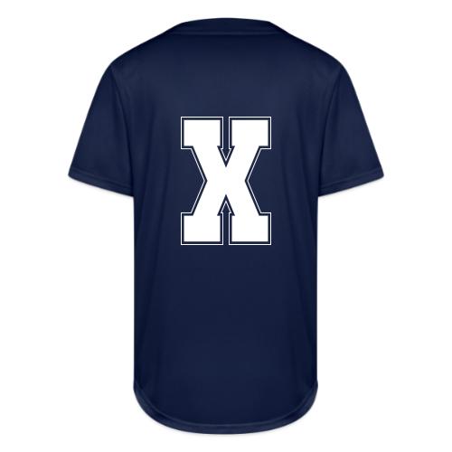 White Letter X – Varsity Alphabet Monogram - Full Button Jersey