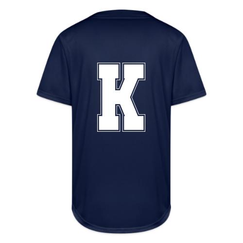 White Letter K – Varsity Alphabet Monogram - Full Button Jersey