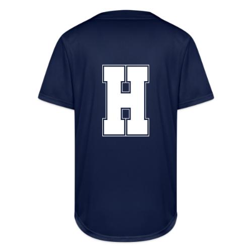 White Letter H – Varsity Alphabet Monogram - Full Button Jersey
