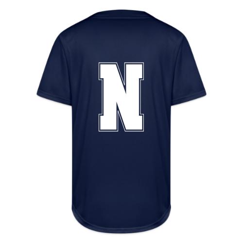 White Letter N – Varsity Alphabet Monogram - Full Button Jersey