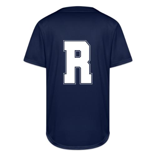 White Letter R – Varsity Alphabet Monogram - Full Button Jersey