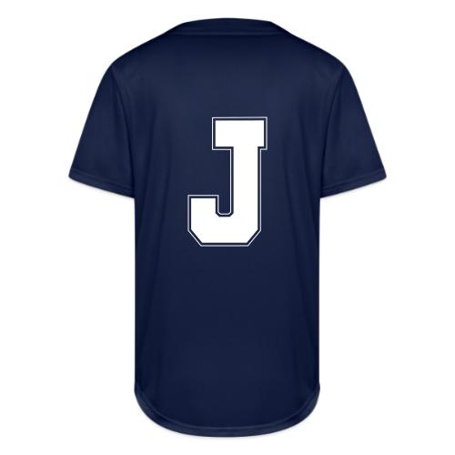 White Letter J – Varsity Alphabet Monogram - Full Button Jersey