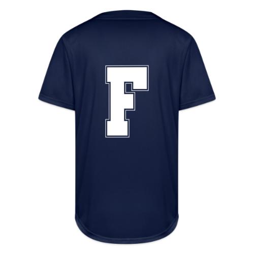 White Letter F – Varsity Alphabet Monogram - Full Button Jersey