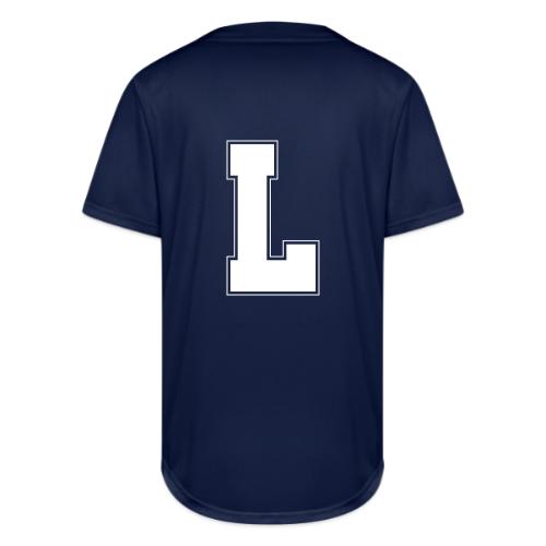 White Letter L – Varsity Alphabet Monogram - Full Button Jersey