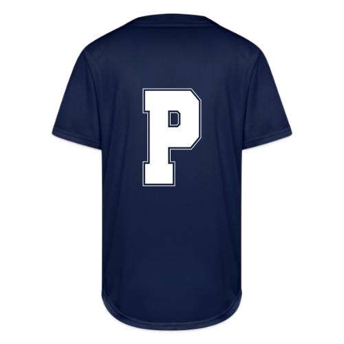 White Letter P – Varsity Alphabet Monogram - Full Button Jersey