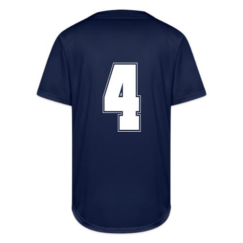 White Number 4 – Varsity Font - Full Button Jersey