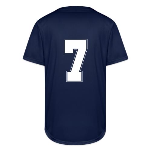 White Number 7 – Varsity Font - Full Button Jersey