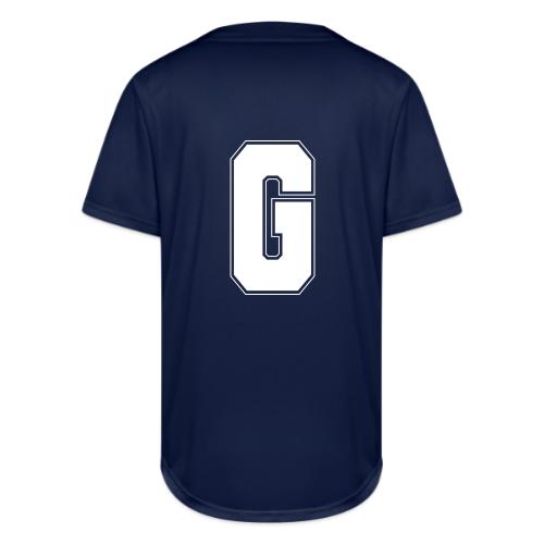 White Letter G – Varsity Alphabet Monogram - Full Button Jersey
