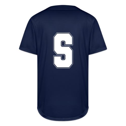 White Letter S – Varsity Alphabet Monogram - Full Button Jersey