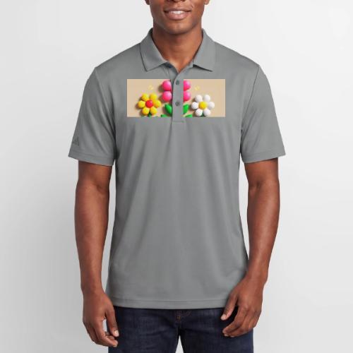 3D Flowers and Butterflies in Amber, Floral Design - Adidas Performance Polo