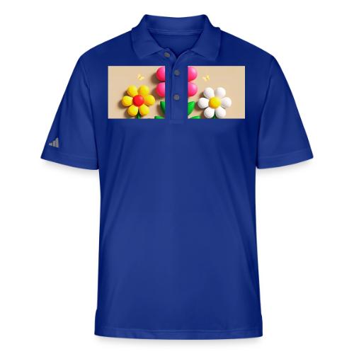 3D Flowers and Butterflies in Amber, Floral Design - Adidas Performance Polo