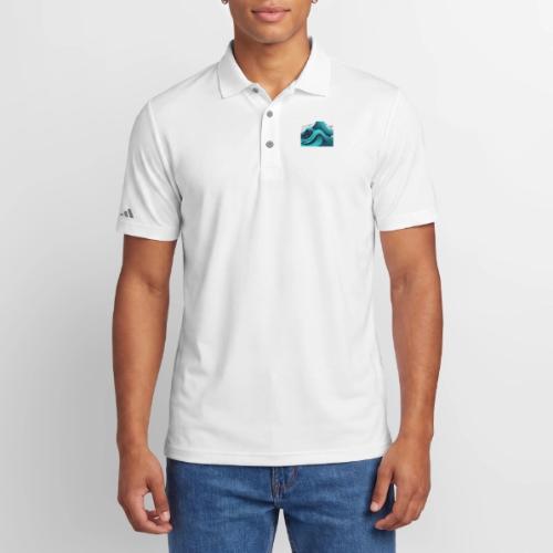Dynamic Ocean Wave Illustration - Adidas Performance Polo