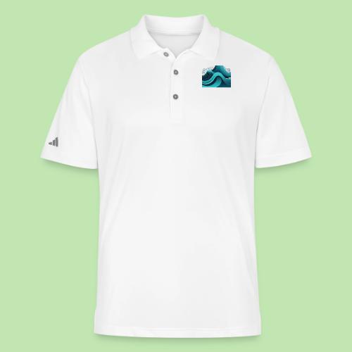 Dynamic Ocean Wave Illustration - Adidas Performance Polo