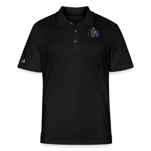 Vibrant Geometric Cat Mandala - Adidas Performance Polo