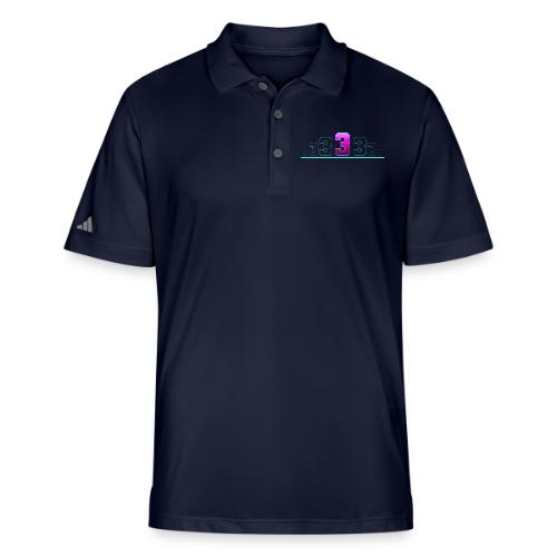 Number 3 in Magenta: Varsity Font - Adidas Performance Polo