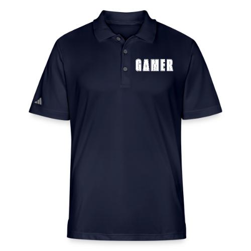 Gamer Collegiate White Text Design - Adidas Performance Polo